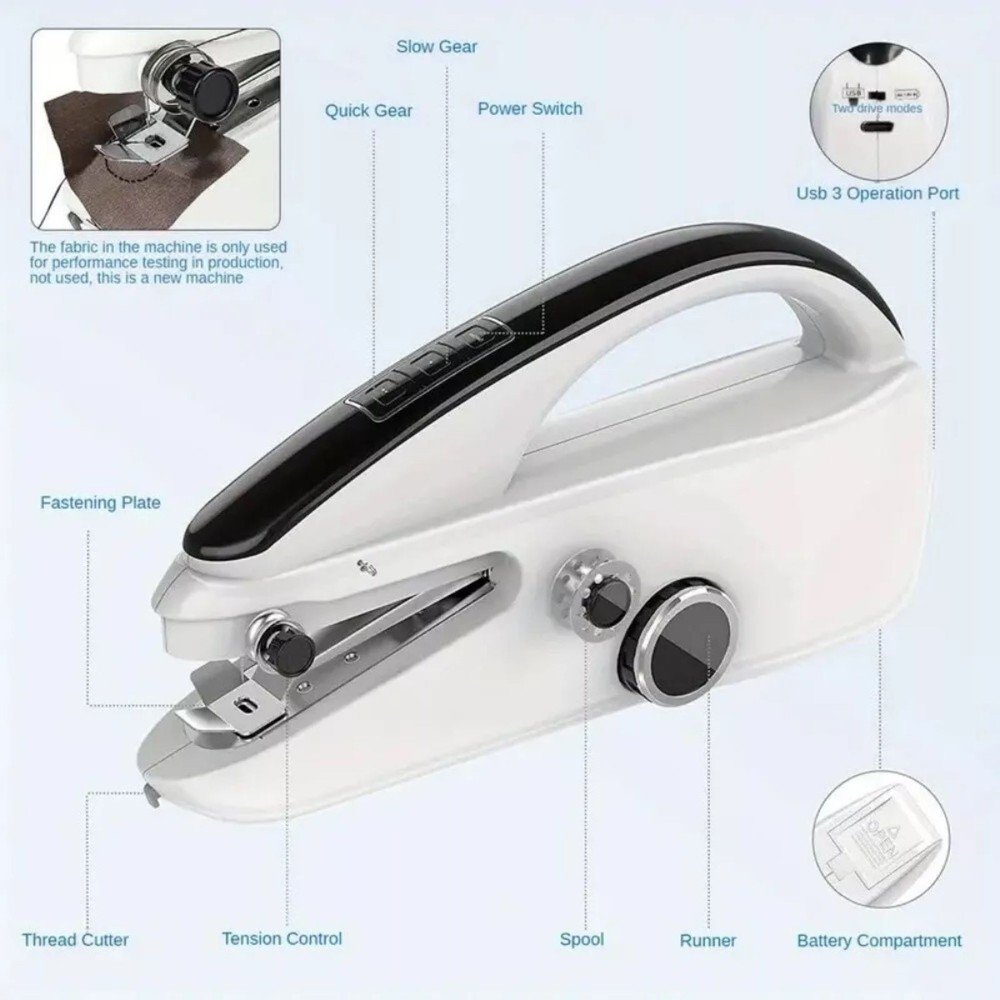 1 Set Handheld Sewing Machine W/Complete Accessory Kit Home Use DIY Tool
