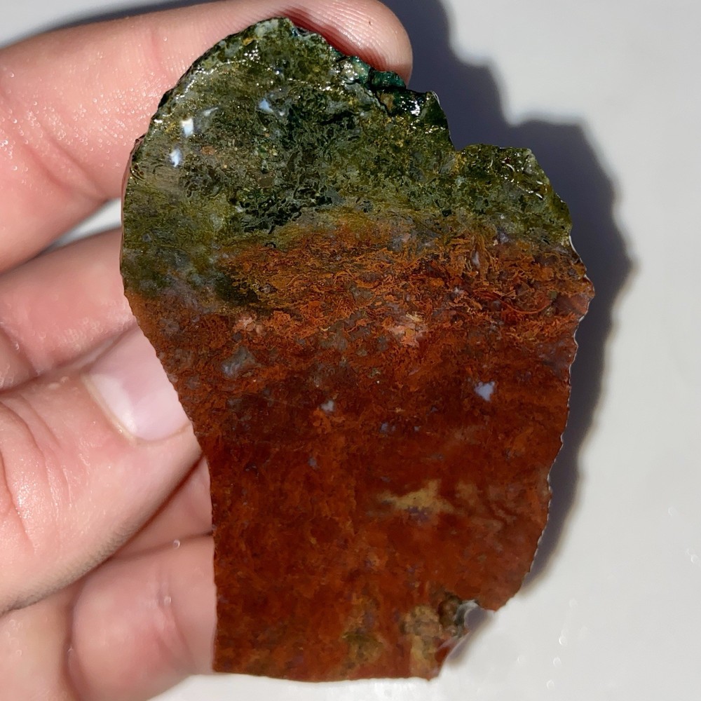 Green Red Moss Agate Rough 3.84 Oz