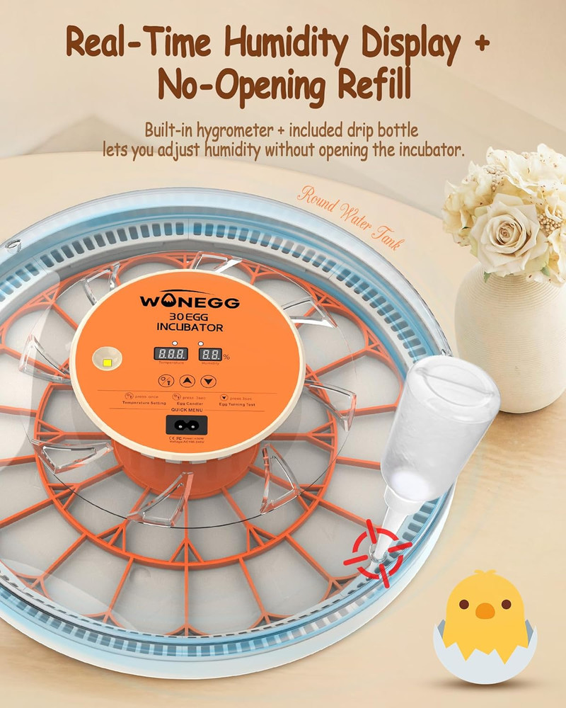 30 Egg Incubators for Hatching Eggs with Automatic Egg Turner, Auto Temperature