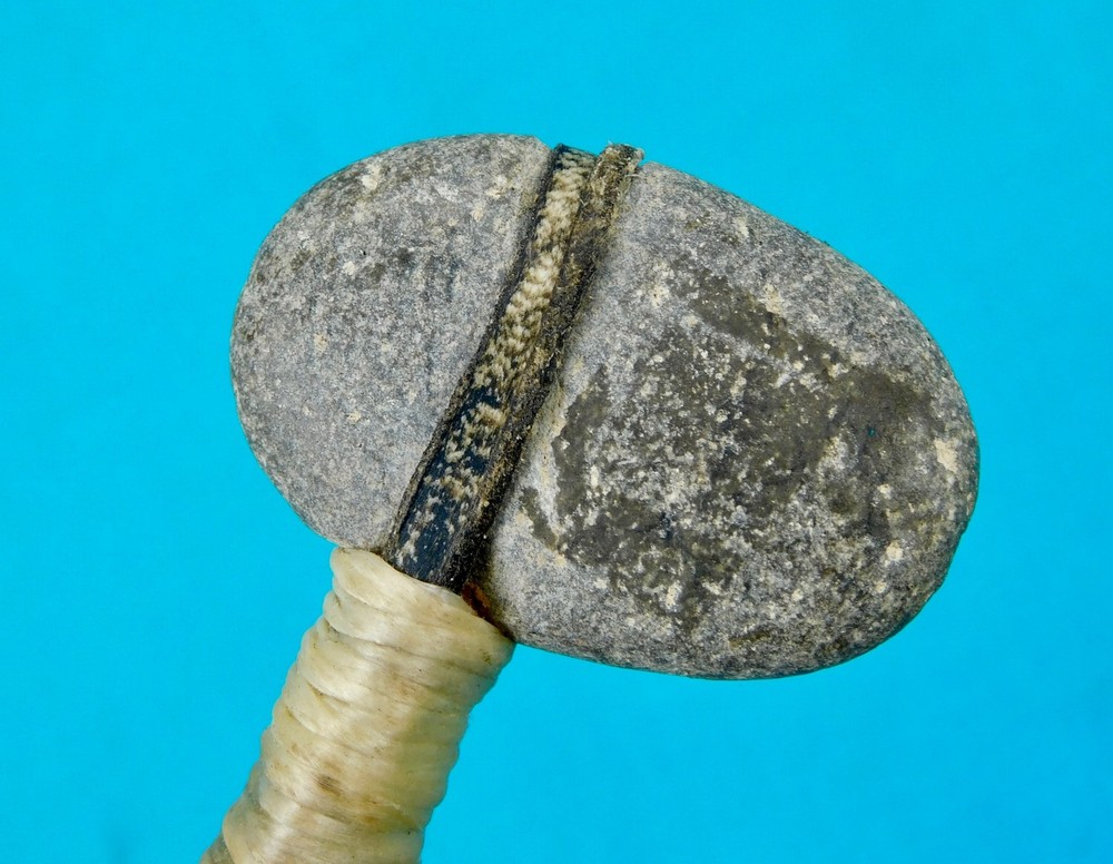 Vintage Custom Made Mini Small Stone Head Axe Hammer