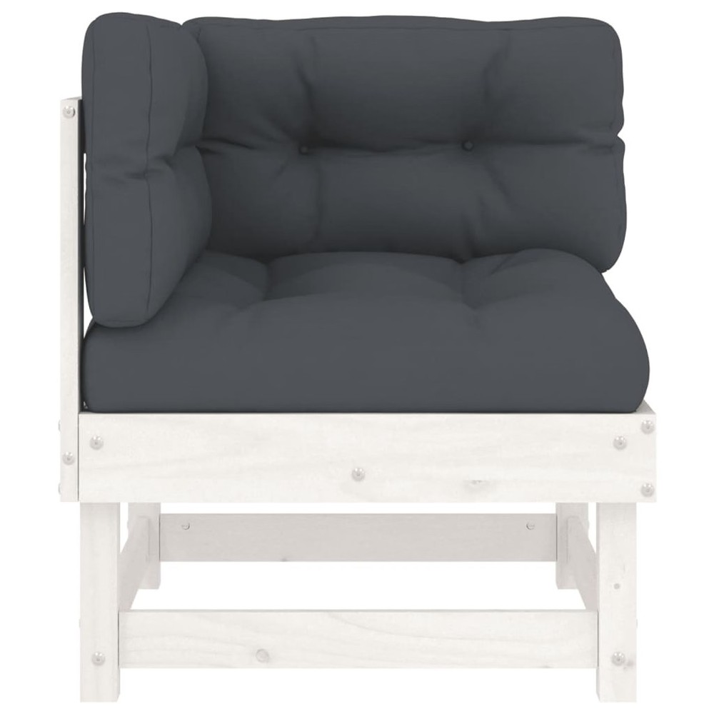 Corner Sofa White and Anthracite