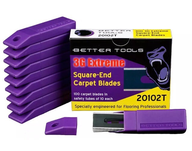 10 Boxes Better Tools Square Carpet Knife Blades, 100 Blades Per Box