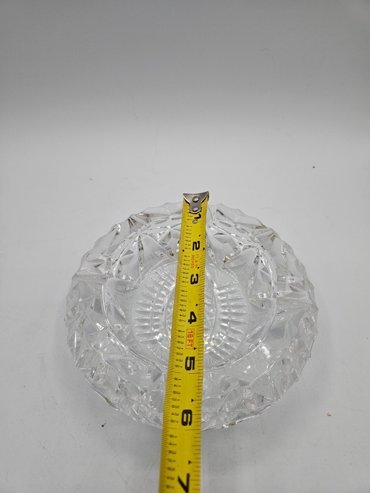 VTG. Clear Etched Glass Cigar Ashtray