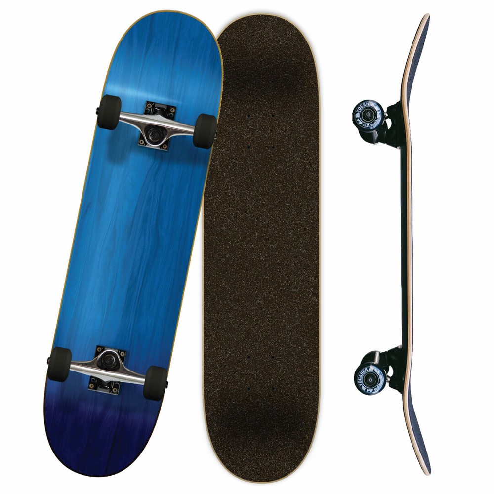 Yocaher Blank 7.75" Complete Skateboard - Stained Blue