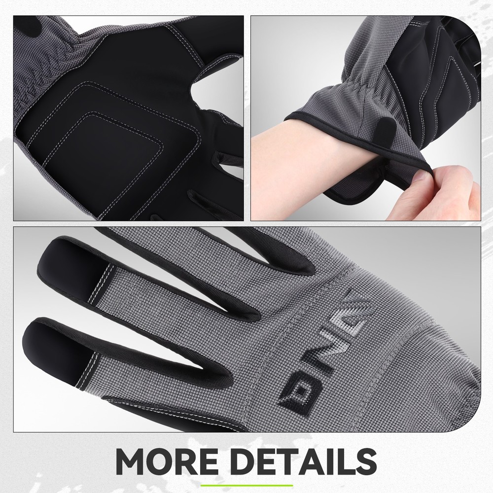 4 Pair Gray Breathable Universal Multi-Purpose Utility Mechanic Work Gloves