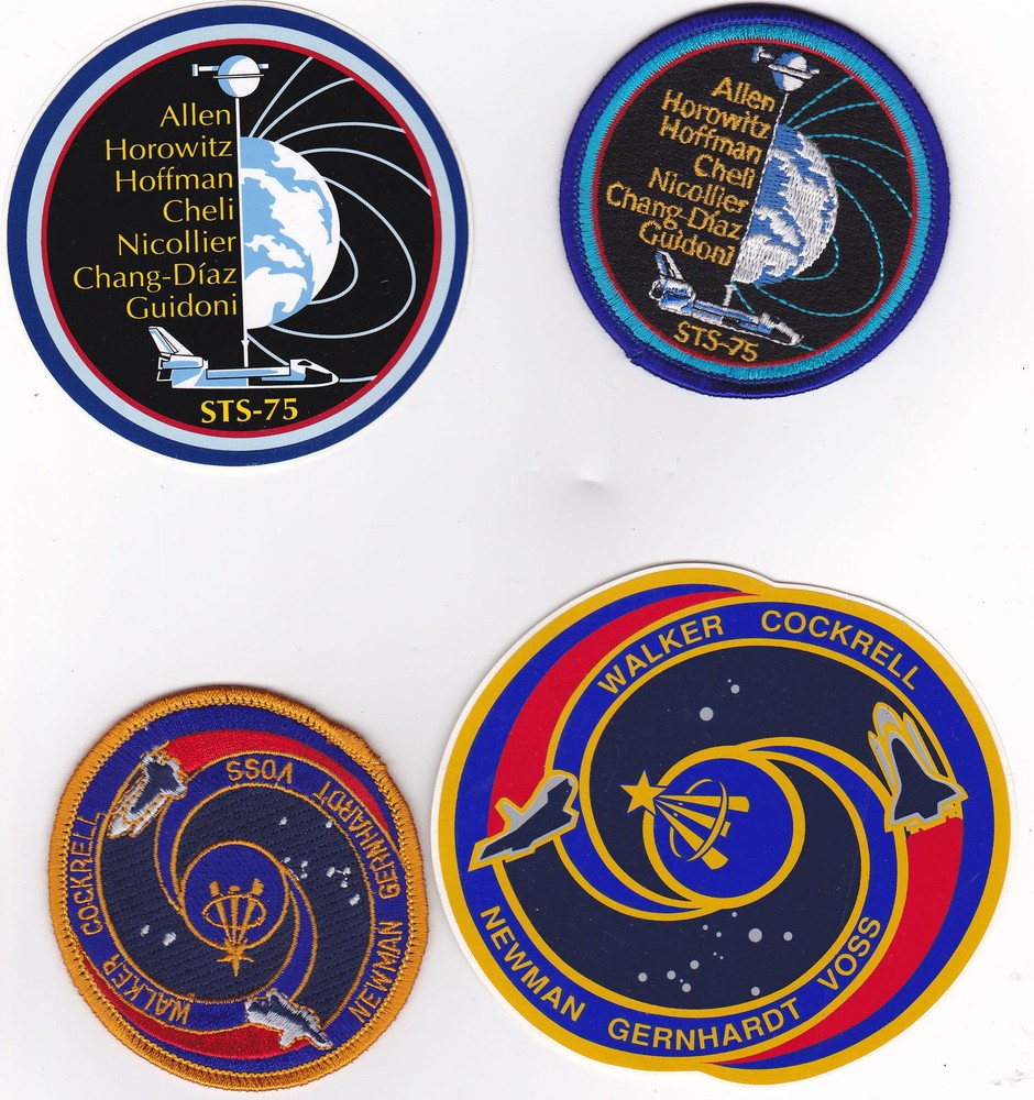 4 - SPACE SHUTTLE PATCHES & STICKER SET UNUSED LOT #32