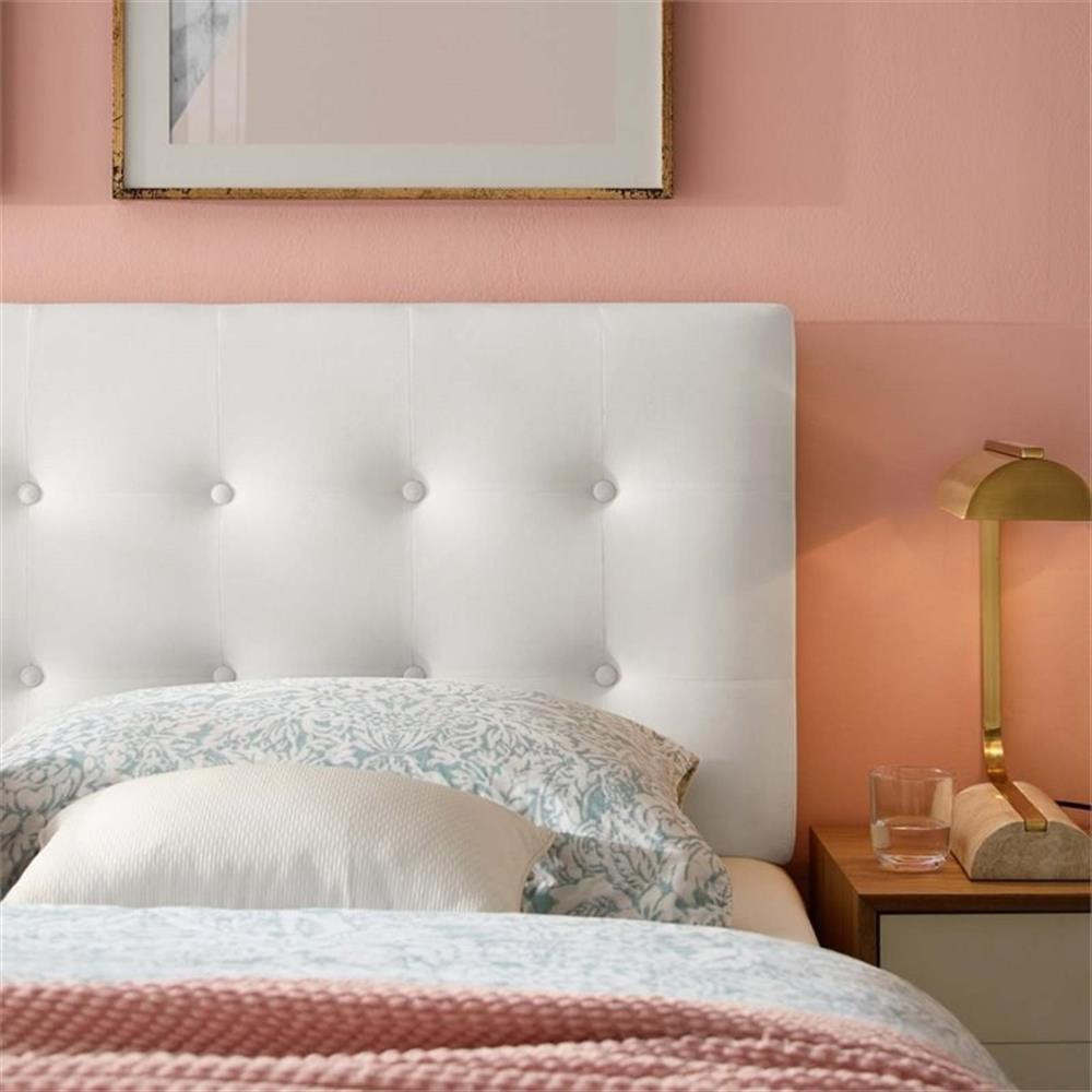 Modway Emily Full Tufted Performance Velvet Headboard in White