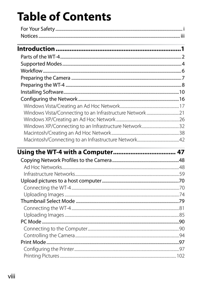 Nikon WT-4 — User Manual Owners Guide Reference — 198 Pages — Half Size 5.5x8.5