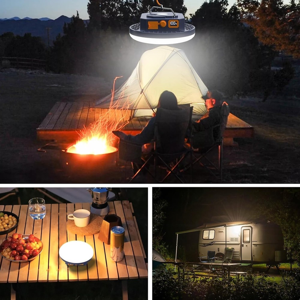 LED Flashlight & Camping Lantern Combo - Power Display & Emergency Light
