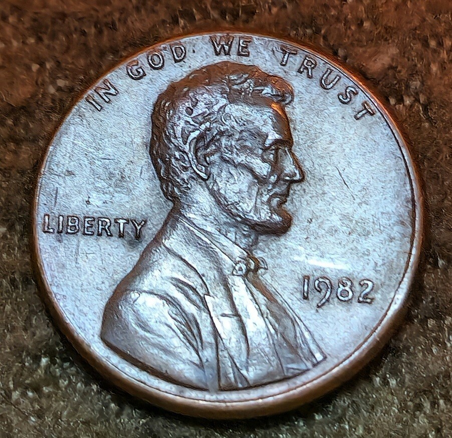 1982 Small Date Lincoln Cent - Doubled Die & Off Center Strike