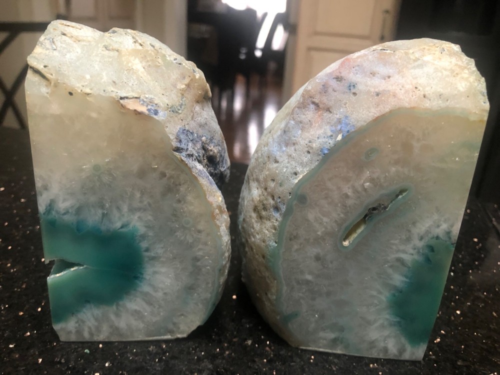 stone agitate aqua green color book side holders