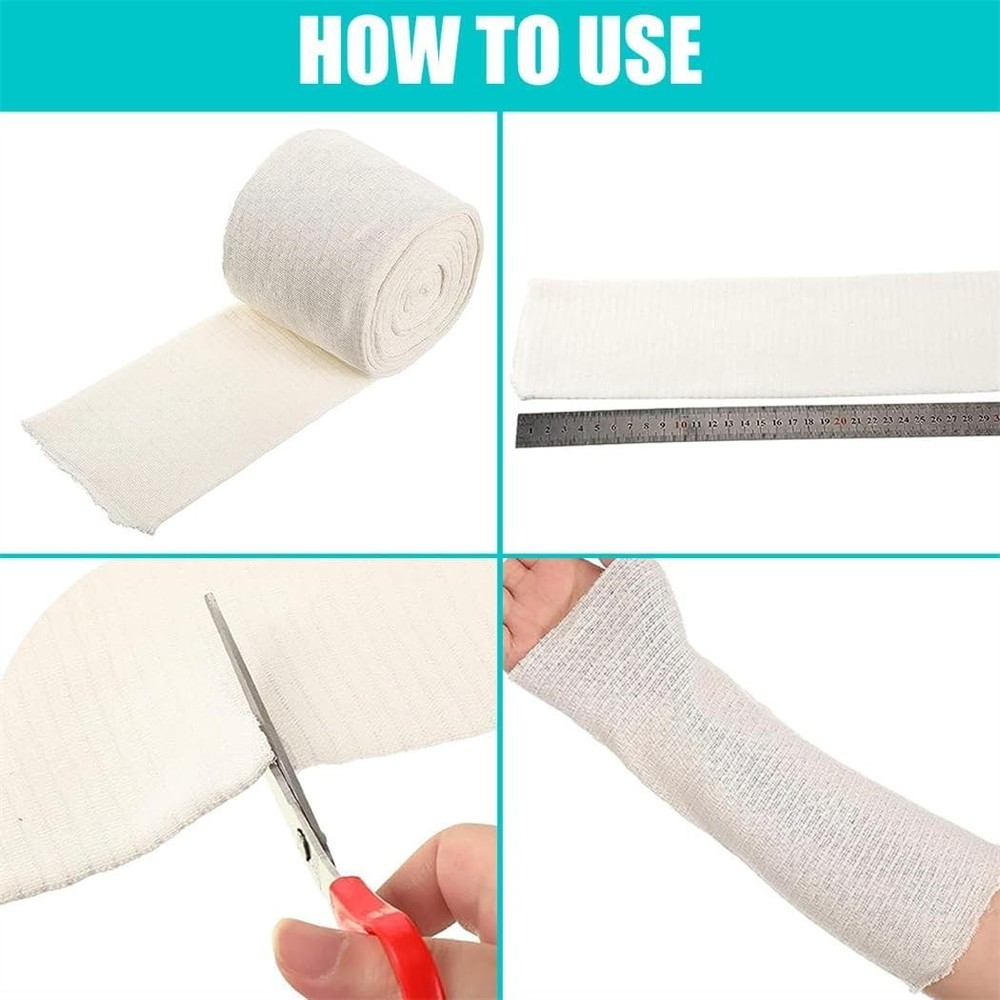 Cotton Compression Wrap Roll - Size D for Wound Dressing & Support