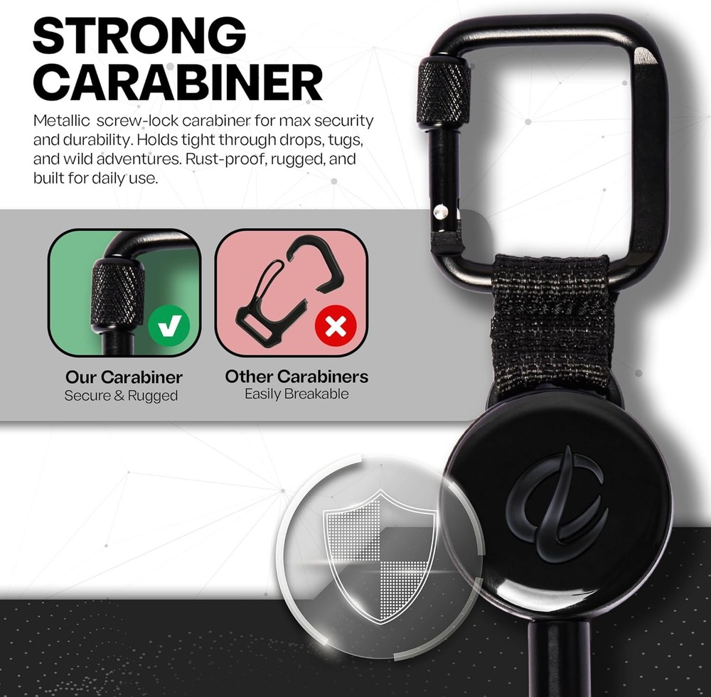 ClutchLoop Anti-Theft Phone Tether - Universal Adhesive Anchor, Retractable Stee