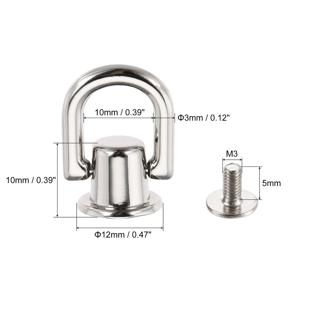 12x10mm Ball Head Button Studs with D for DIY Silver 6pcs