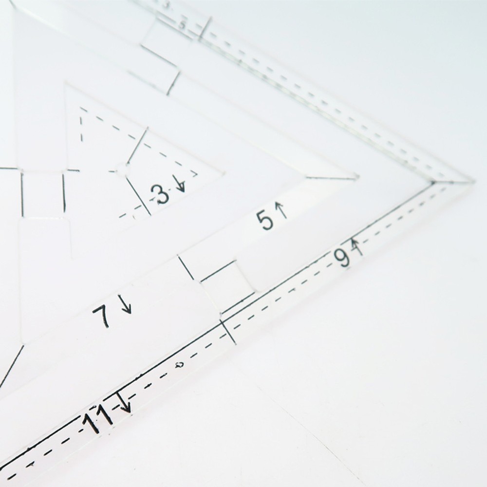 Transparent Acrylic Double Triangle Quilting Ruler Template Sewing Craft Tool