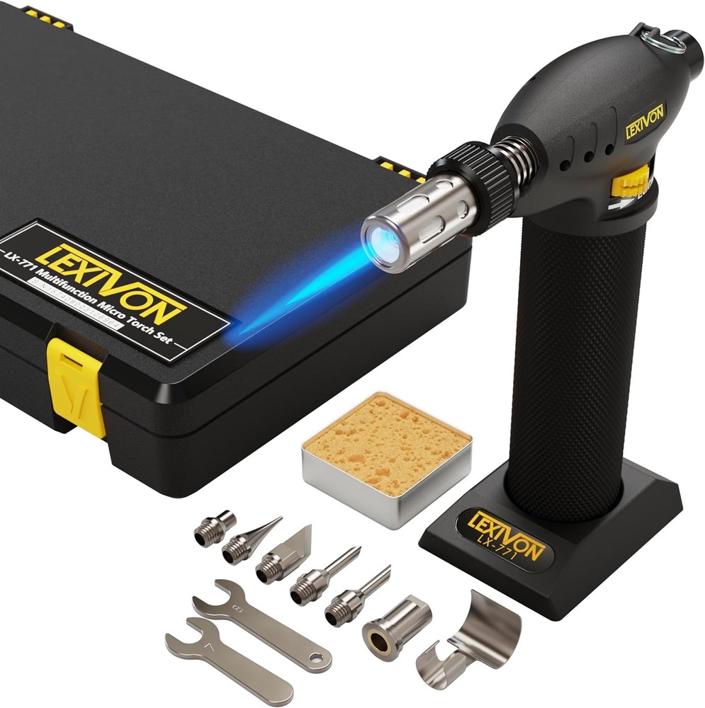 LEXIVON Butane Torch Multi-Function Kit | Premium Kit, Black