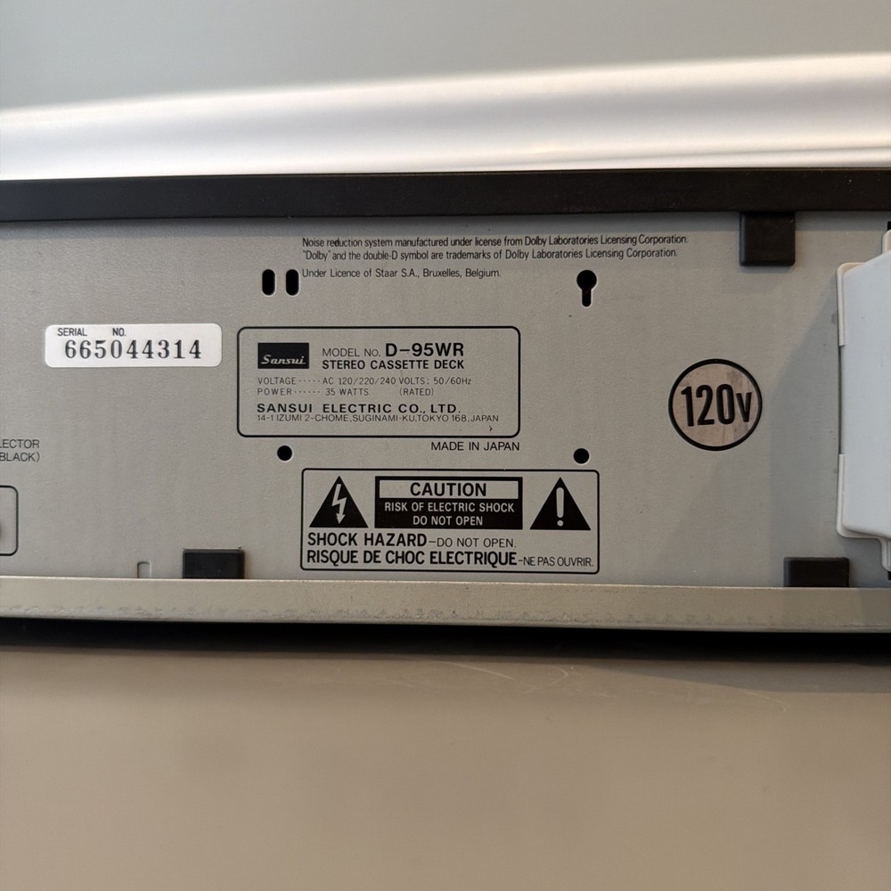 Sansui D-95WR Compu-Synchro Double Reverse Cassette Deck - Works!