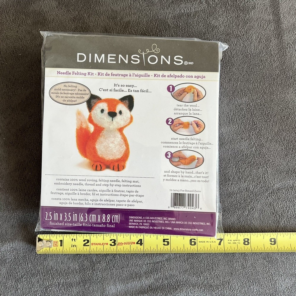 New Sealed Dimensions Fox Needle Felting Kit