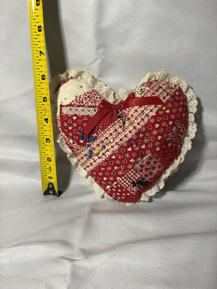 heart-shaped pincushion Handmade Patch Work Print