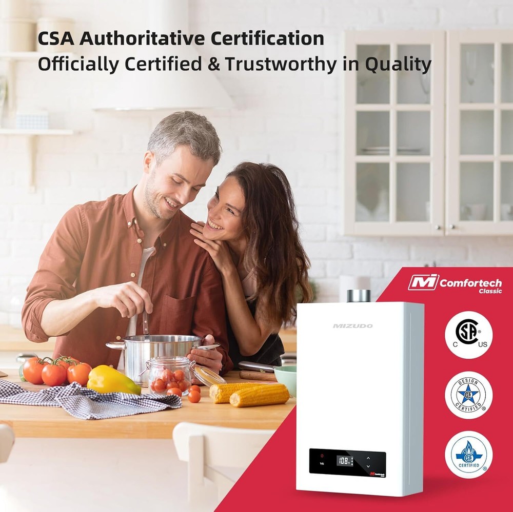 MIZUDO 16L Natural Gas Tankless Water Heater 120,000 BTU 5.1GPM Indoor On-Demand