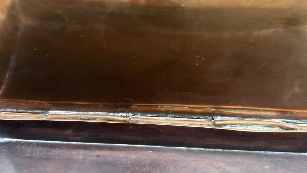 Vintage SILVER CREST Sterling Silver with Copper Cigar/Cigarette Box