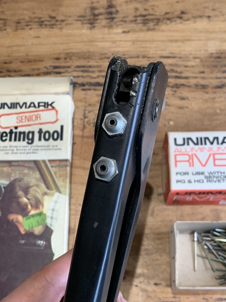 Vintage UNIMARK senior Riveting Tool & Rivets