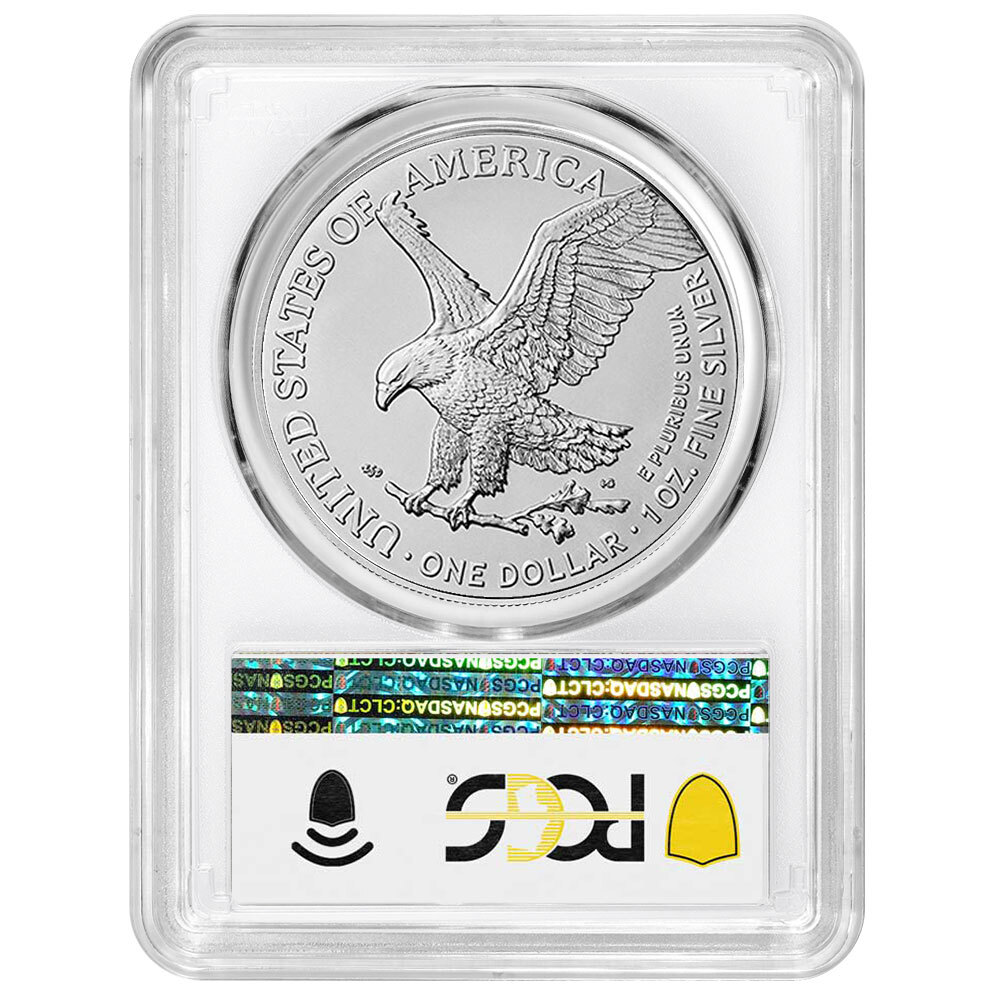 2025 $1 American Silver Eagle PCGS MS70 FS Blue Label White Frame