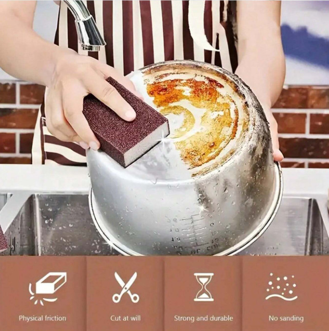 4Pcs Nano Emery Sponge Scrubber Magic Eraser for Kitchen Cleaning Rust Removal