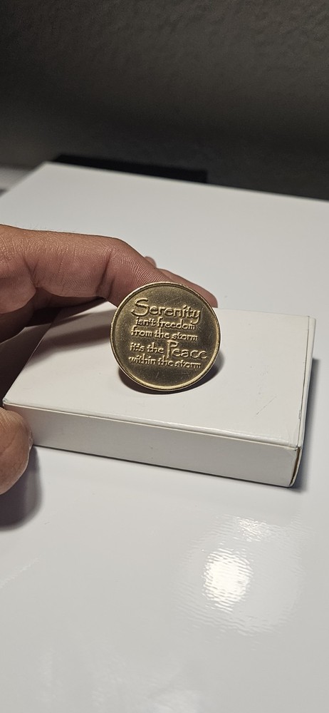 Serenity Recovery Program Token Bronze Peace Within the Storm