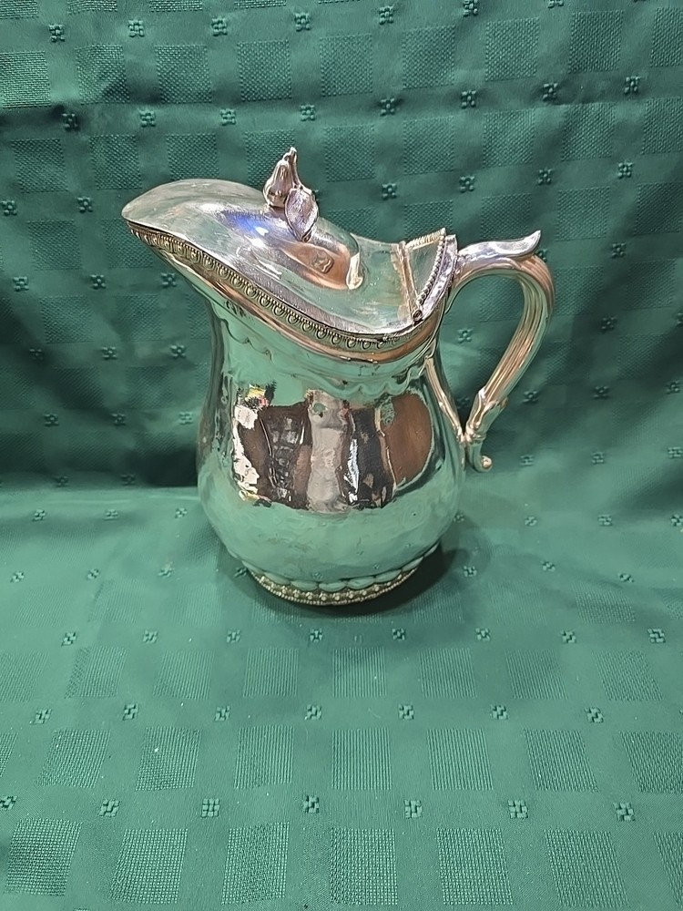 Antique Heavy Silverplate Water Pitcher