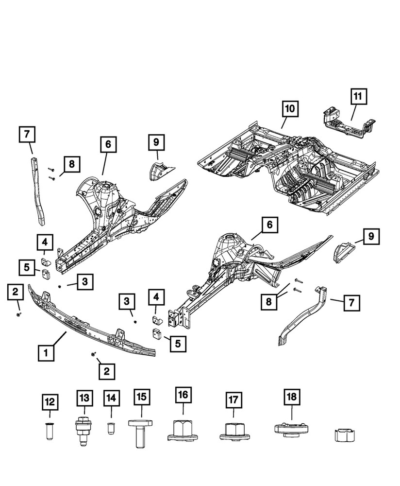 Genuine Mopar Rail Front Reinforcement 68048927AB