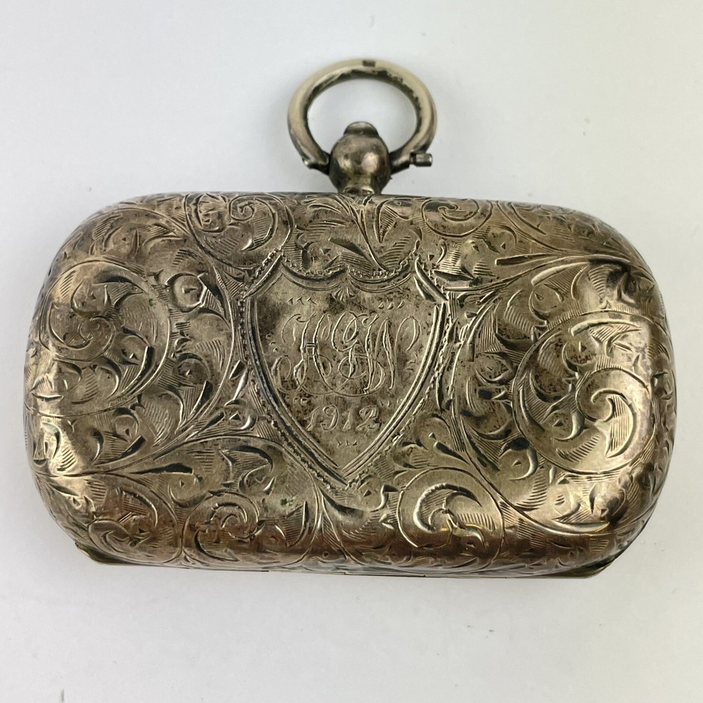 Antique Solid Silver Combination Sovereign Case Stamp Holder Samuel M Levi 1911