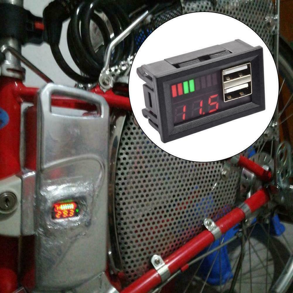 DC Digital Battery Capacity Indicator Voltmeter Voltage Meter Car Tester USB