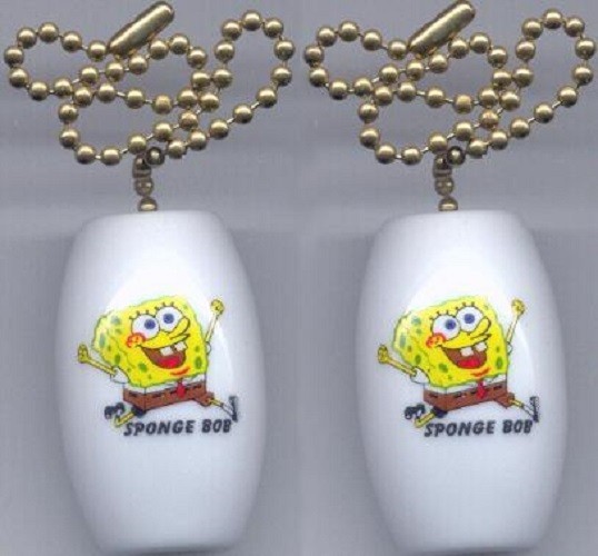 Set of 2 Sponge Bob Ceiling Light / Fan Pulls