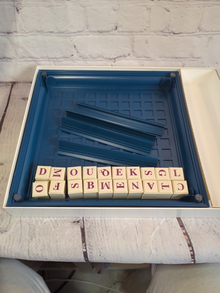 Vintage 1997 UpWords 3D Word Stack Game Square Board Milton Bradley Complete