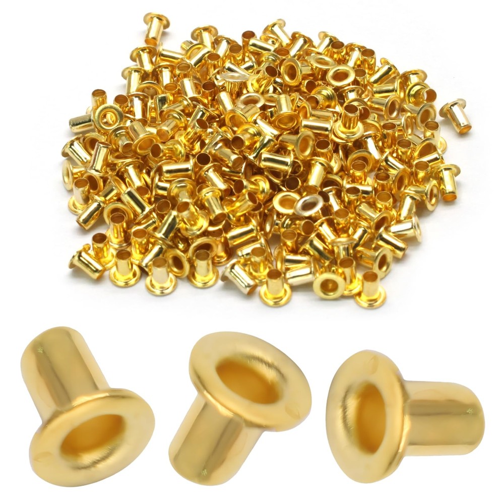 Tiny Grommets Eyelets 200 Pcs, Self-Backing for Beads, Clothes, Leather, Canvas