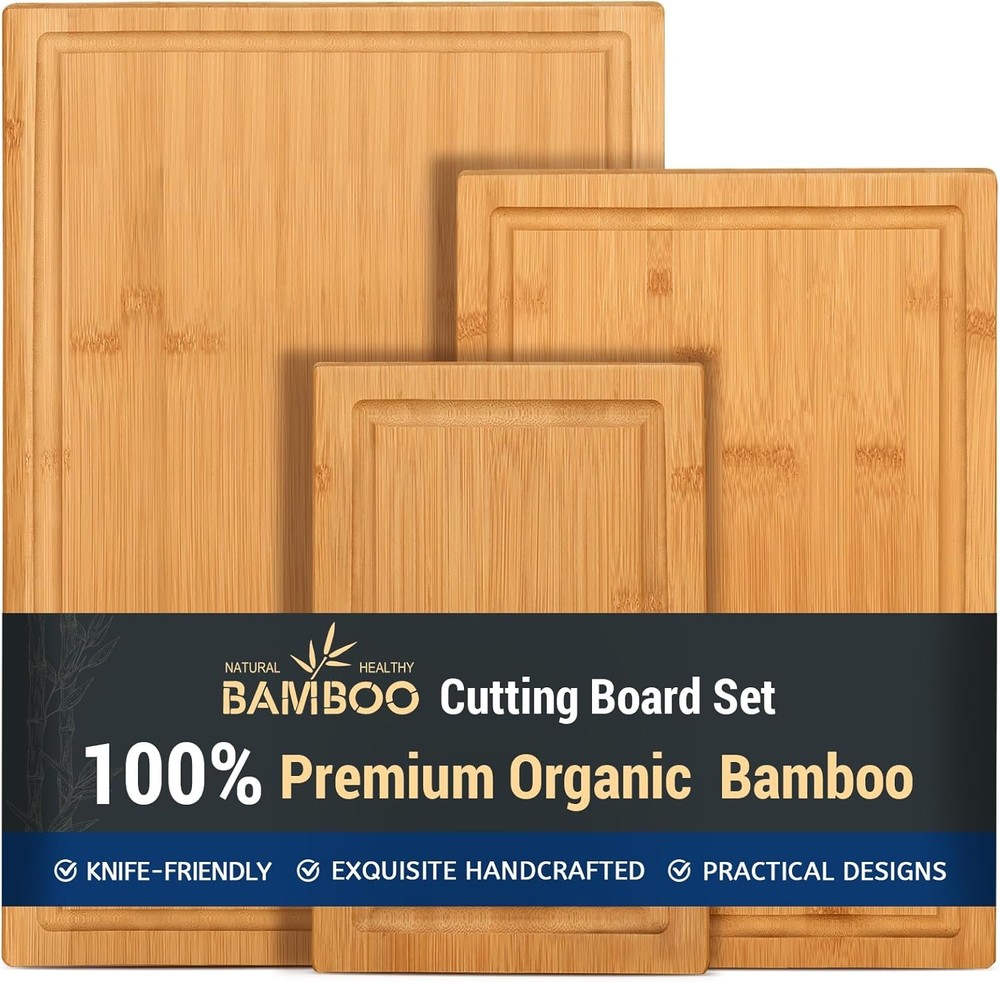 Hiware Bboo Cutting Boards for Kitchen, Heavy Duty Bboo Cutting Board