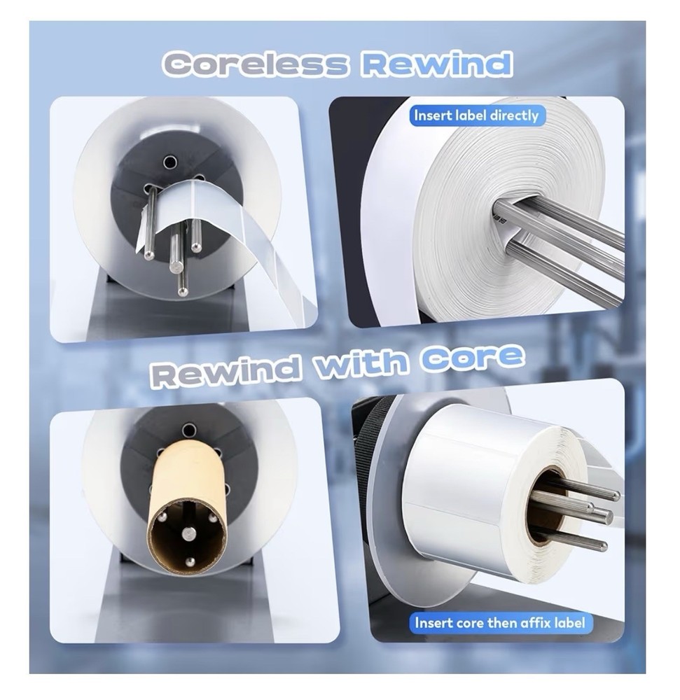 CGOLDENWALL Compact Quiet Automatic Label Rewinder Machine Bidirectional Coreles