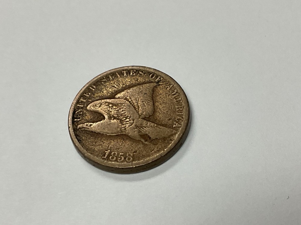 1858 Flying Eagle 1c Cent Coin NICE!