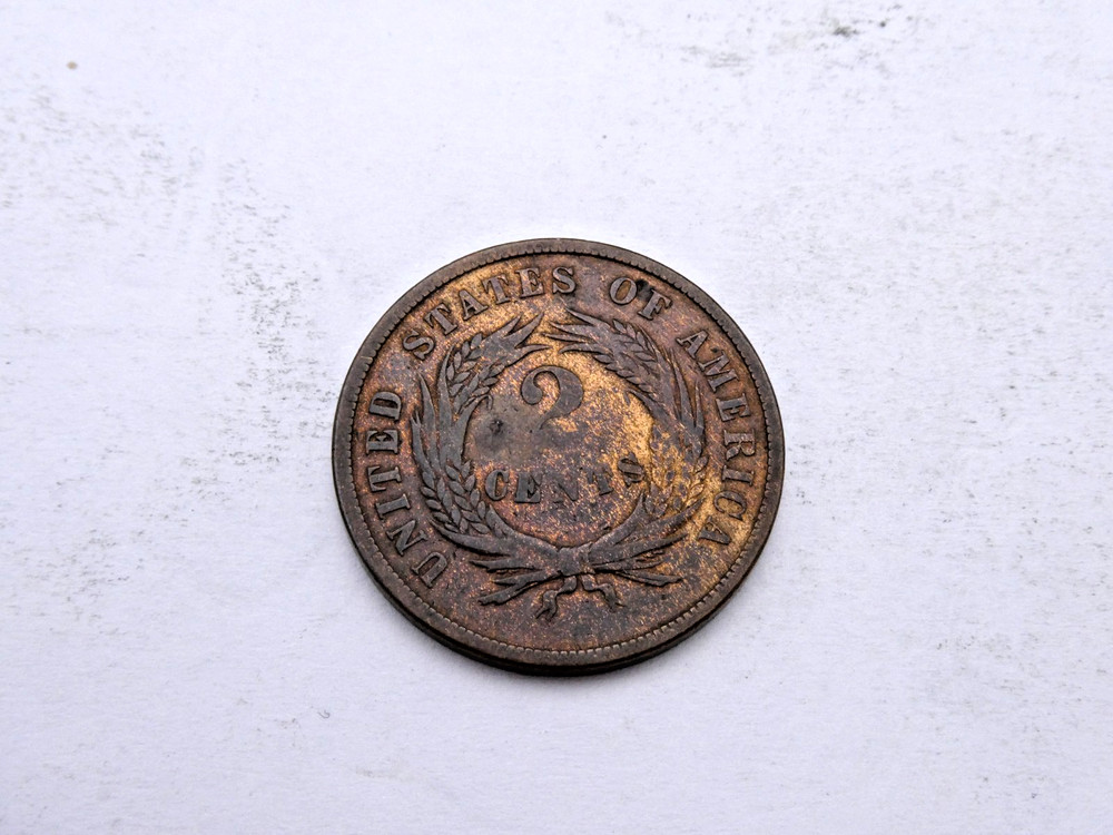 ''Nice'' 1866 2c Shield Two Cent Piece US Coin. V803