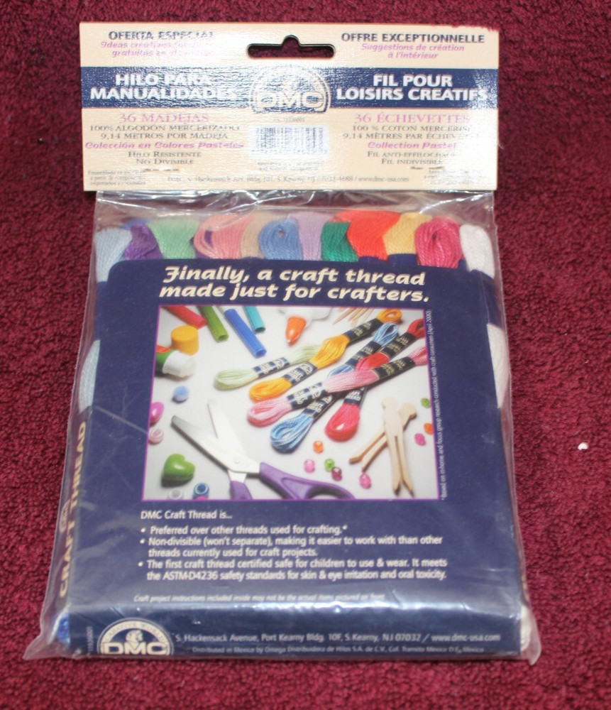 DMC Craft Thread - Pastel Non-Divisible Thread - 36 Skeins