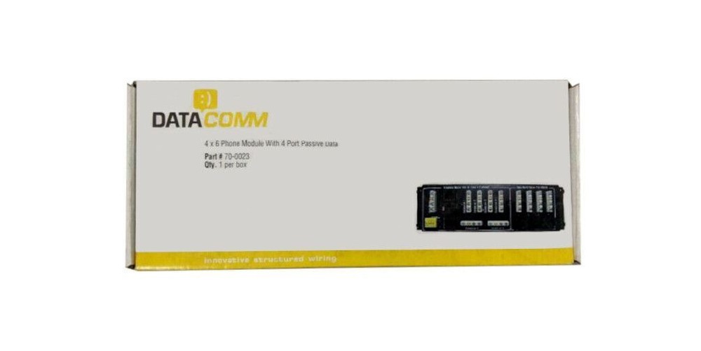 DataComm 70-0023 4 x 6 Phone With 4 Data Module Coax/Phone Module RJ45 Test Port