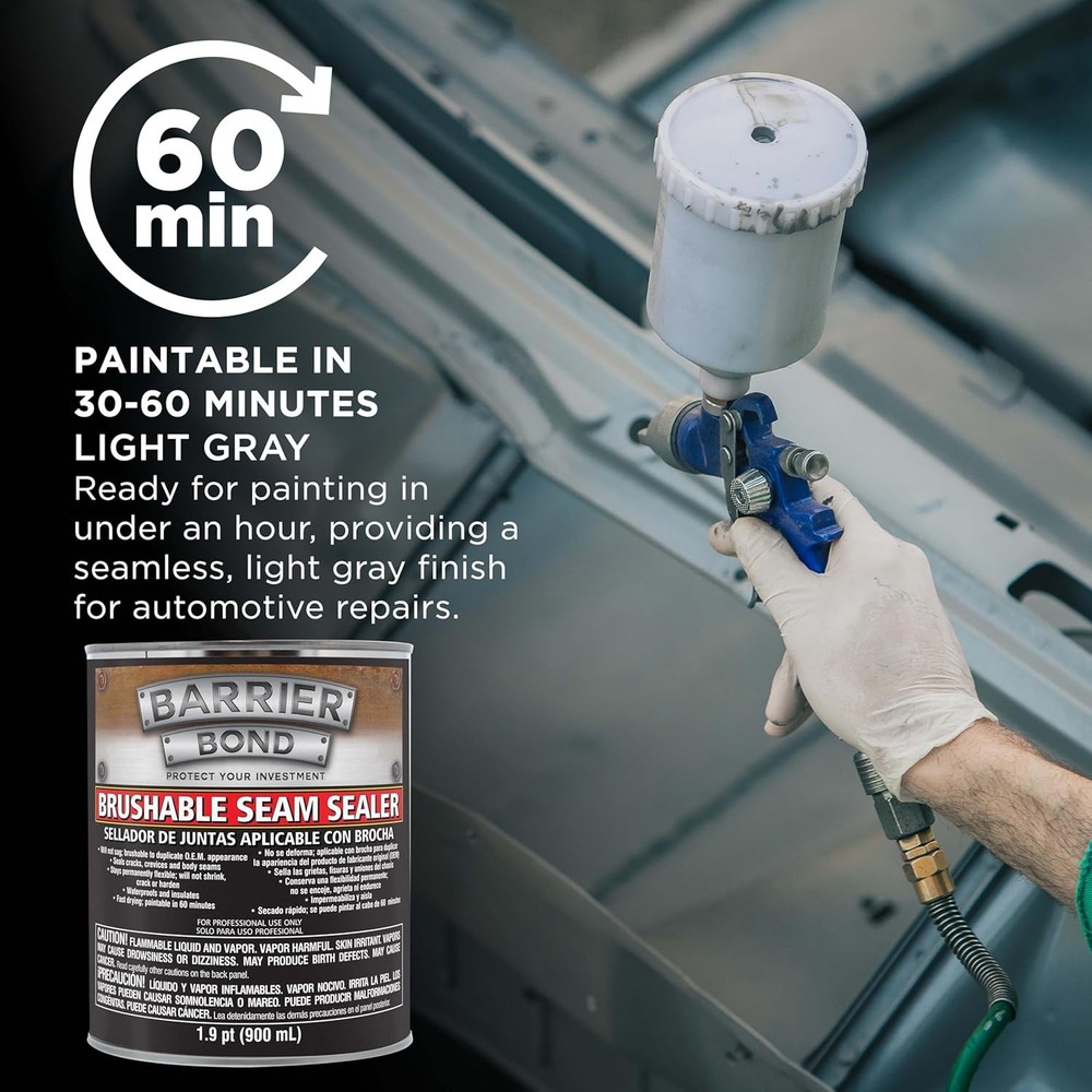 Auto Body Seam Sealer Brushable Gray Quart