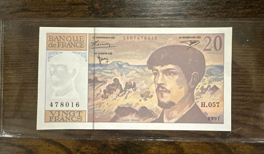 1997 20 Francs Banque De France Note Bill UNC Uncirculated