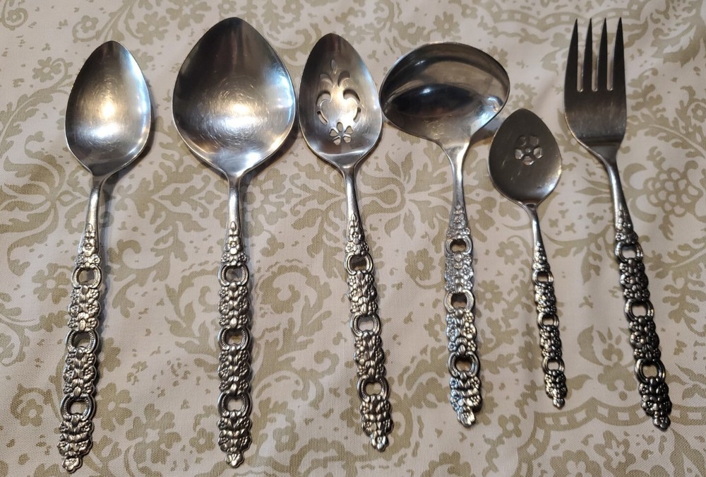 Oneida Community VIOLA VOILA 6 Piece Serving Flatware Set A3