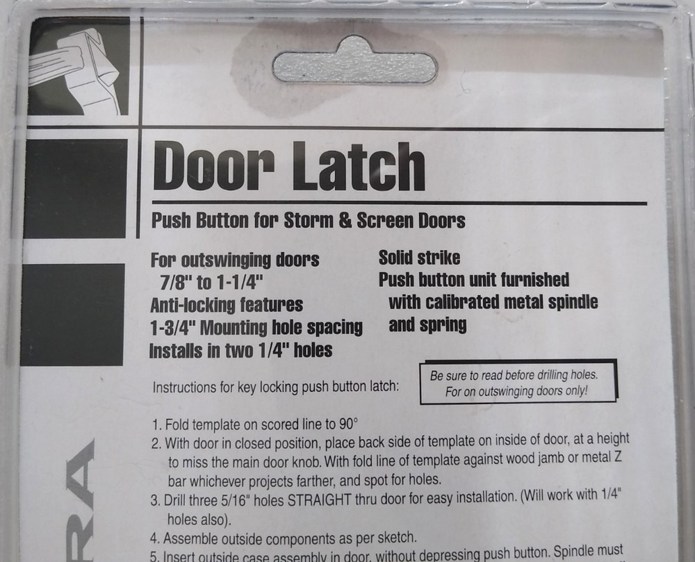 Ultra Rectangular Push Button Door Latch For Storm Screen Doors Silver 47011 New