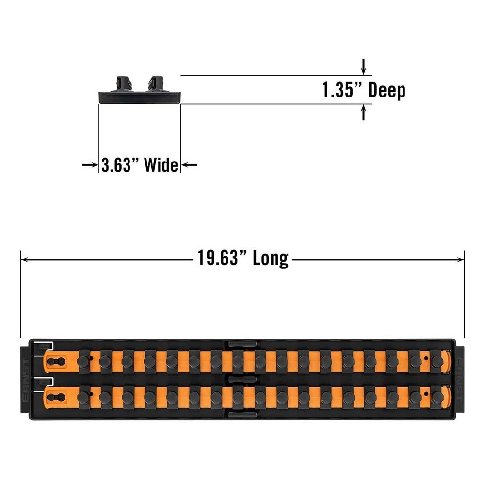 Ernst Mfg 8515 OR - Socket BOSS Combo PK ¼, ⅜, ½" Socket Clips Orange