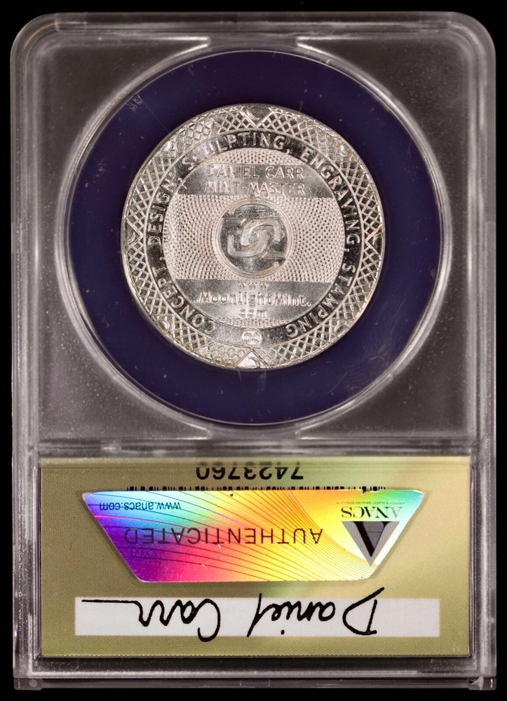 2018 D Dan Carr Moonlight Mint Open House Medal ANACS MS69 Moonlight Mint