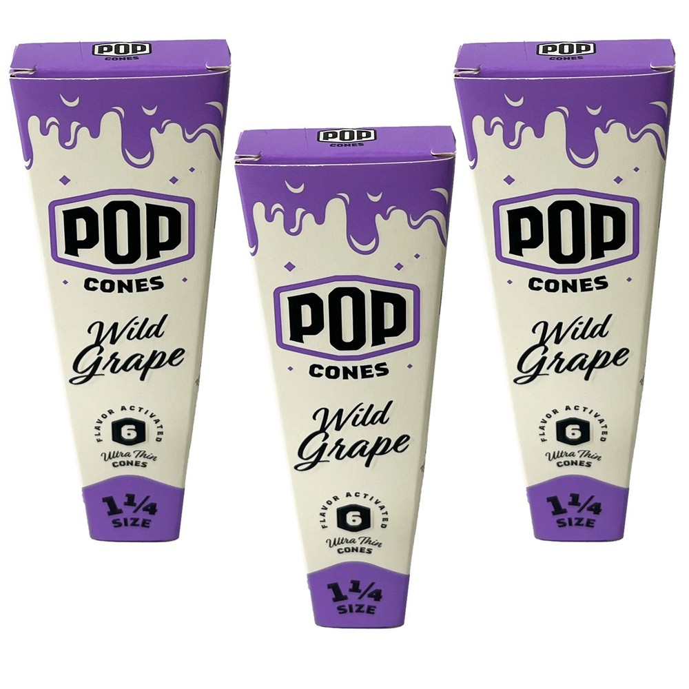 POP Cones Wild Grape - 1-1/4 - Ultra Thin 3 Packs, 6 Cones per Packper Pack