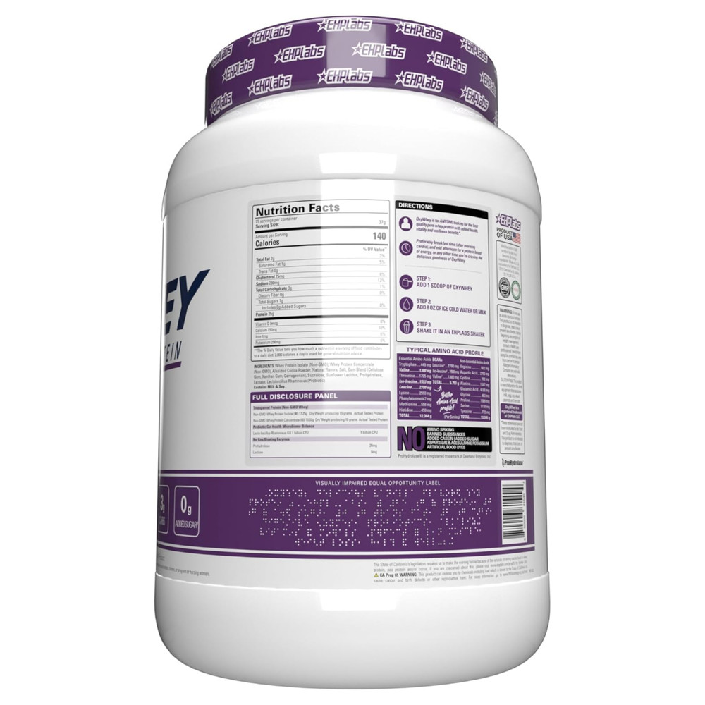 OxyWhey Whey Protein Isolate 25g Protein Low Carb Chocolate 25 Serves